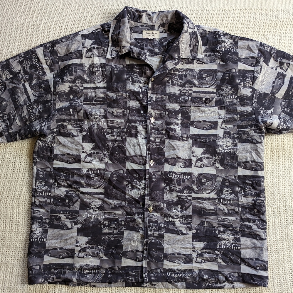 Spanish Harlem 949 NYC Men's Cars Print Vintage Short Sleeve Shirt Size 3X